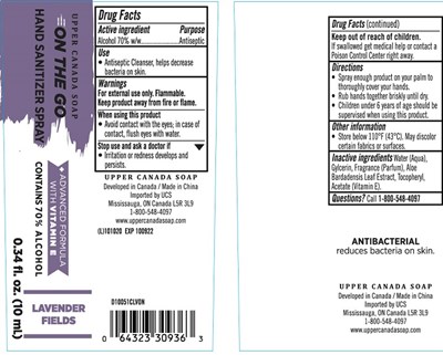 image description - on the go hand sanitizer lavender fields 70vv 10 ml